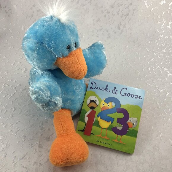 Duck and Goose 1 2 3 Board Book by Tad Hills and Commonwealth Stuffed Toy Duck - Picture 2 of 16